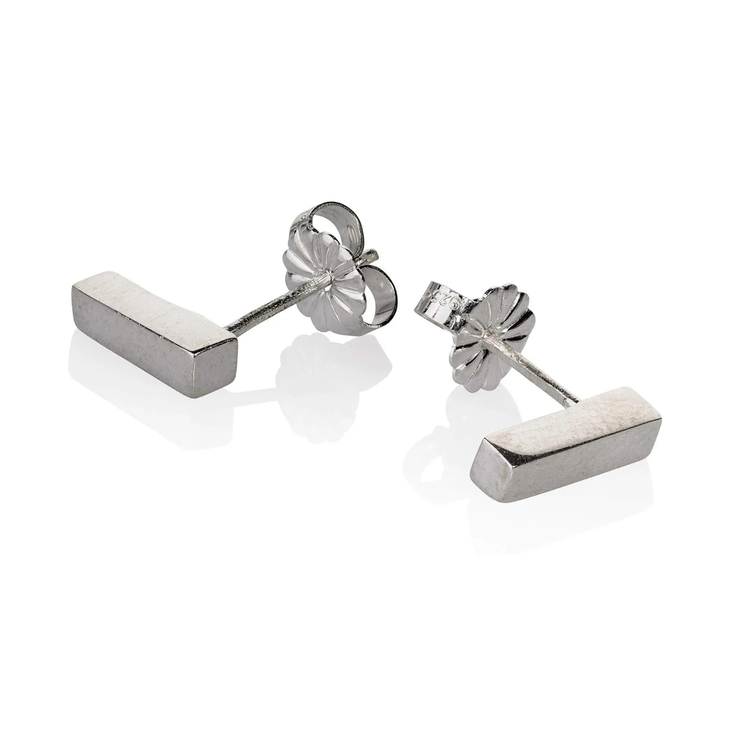 Sterling Silver Tiny Bar Stud Earrings for women 10mm Dainty Minimalist Studs