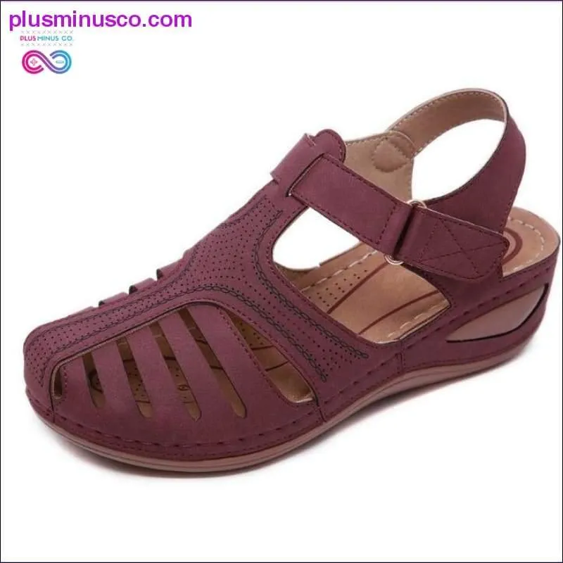 Summer Shoes Women Sandals PU Buckle Ladies Retro Sewing