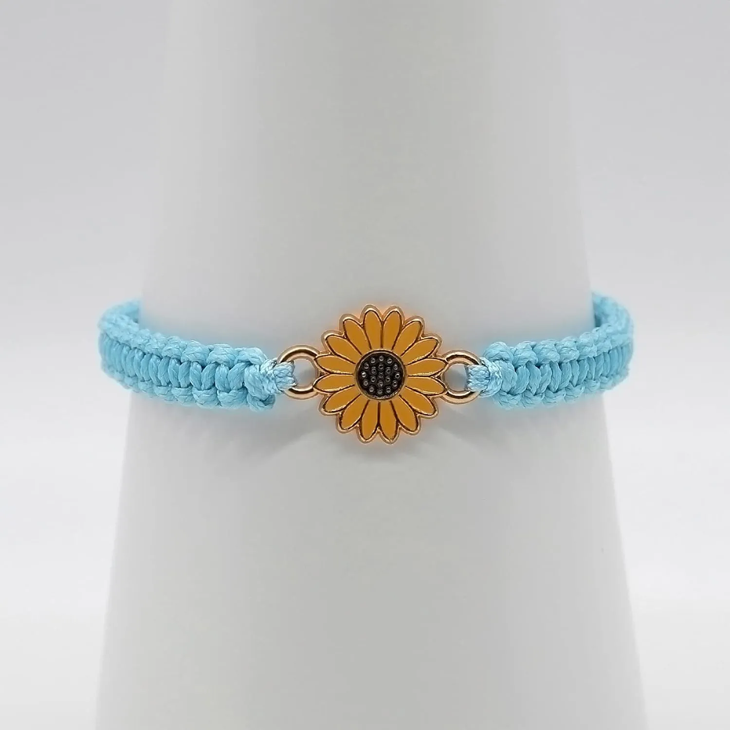 Sunflower Bracelets Adjustable Boho Sunflower Daisy Charm Bracelets Handmade Braided Rope Friendship Matching Bracelets Promise Bracelets for Couples Women