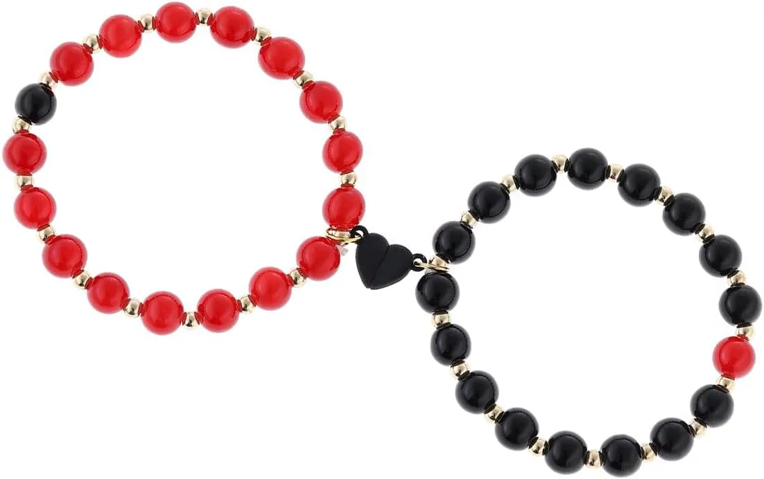 Taouzi 2Pcs Couple Bracelets for Women Matching Bracelets Friendship Bracelets Couple Jewelry Gifts for Women Men