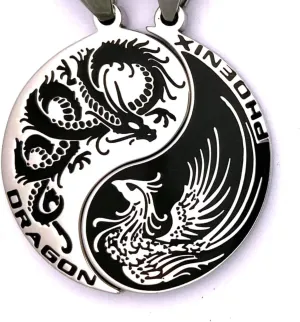 Tapp Collections Dragon Yin Yang 2 Pendant Necklaces Set
