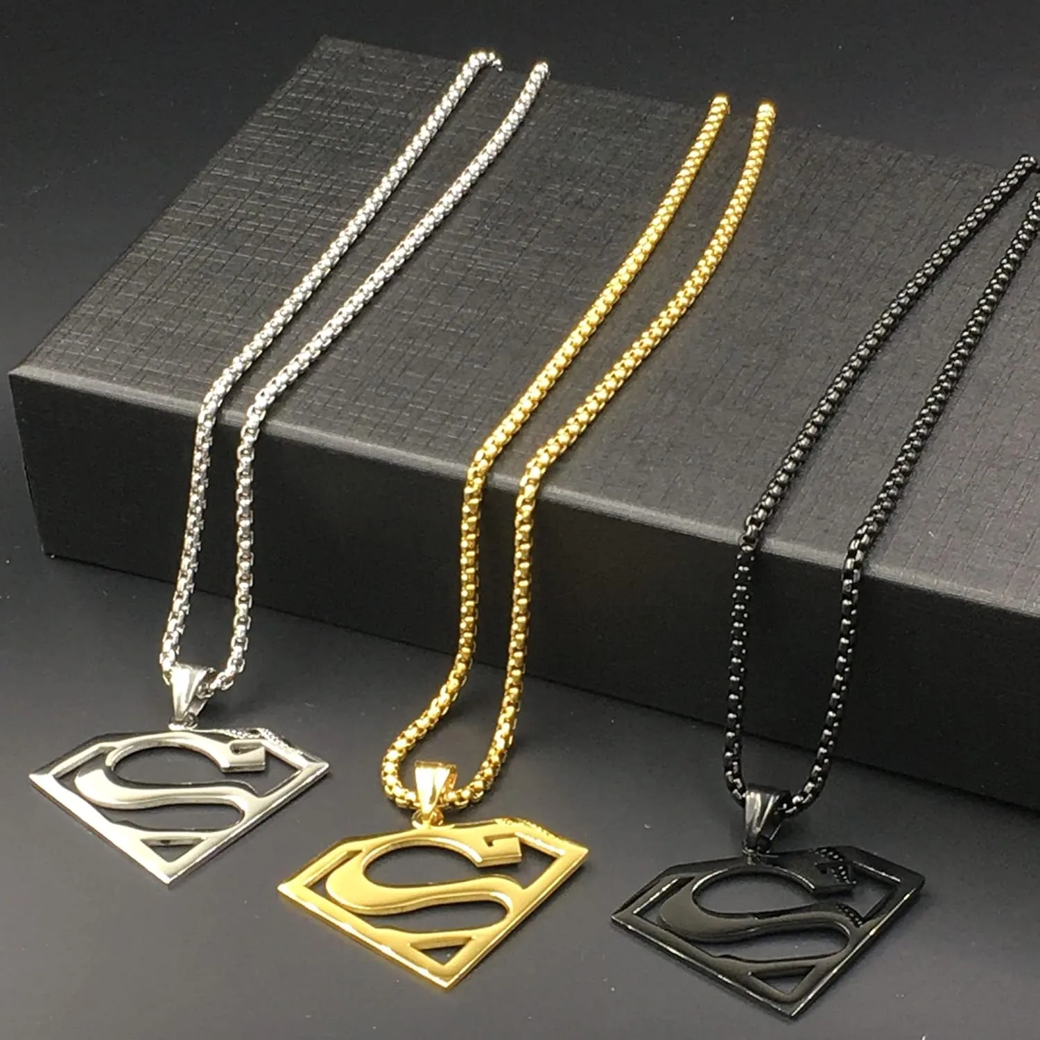 Tapp Collections Stainless Steel Superhero Pendant Necklace