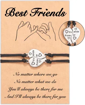 Tarsus Best Friend/Sister Bracelets for 2/3 Heart Matching Bracelets Gifts for Women Girls