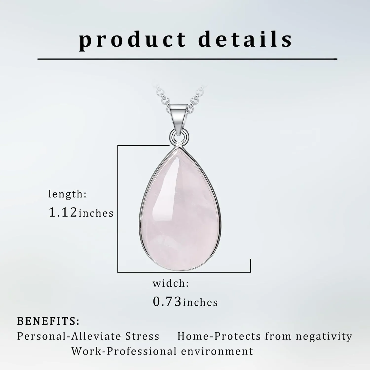 Teardrop Natural Stone Necklace for Women Teardrop Crystal Jewelry Gifts
