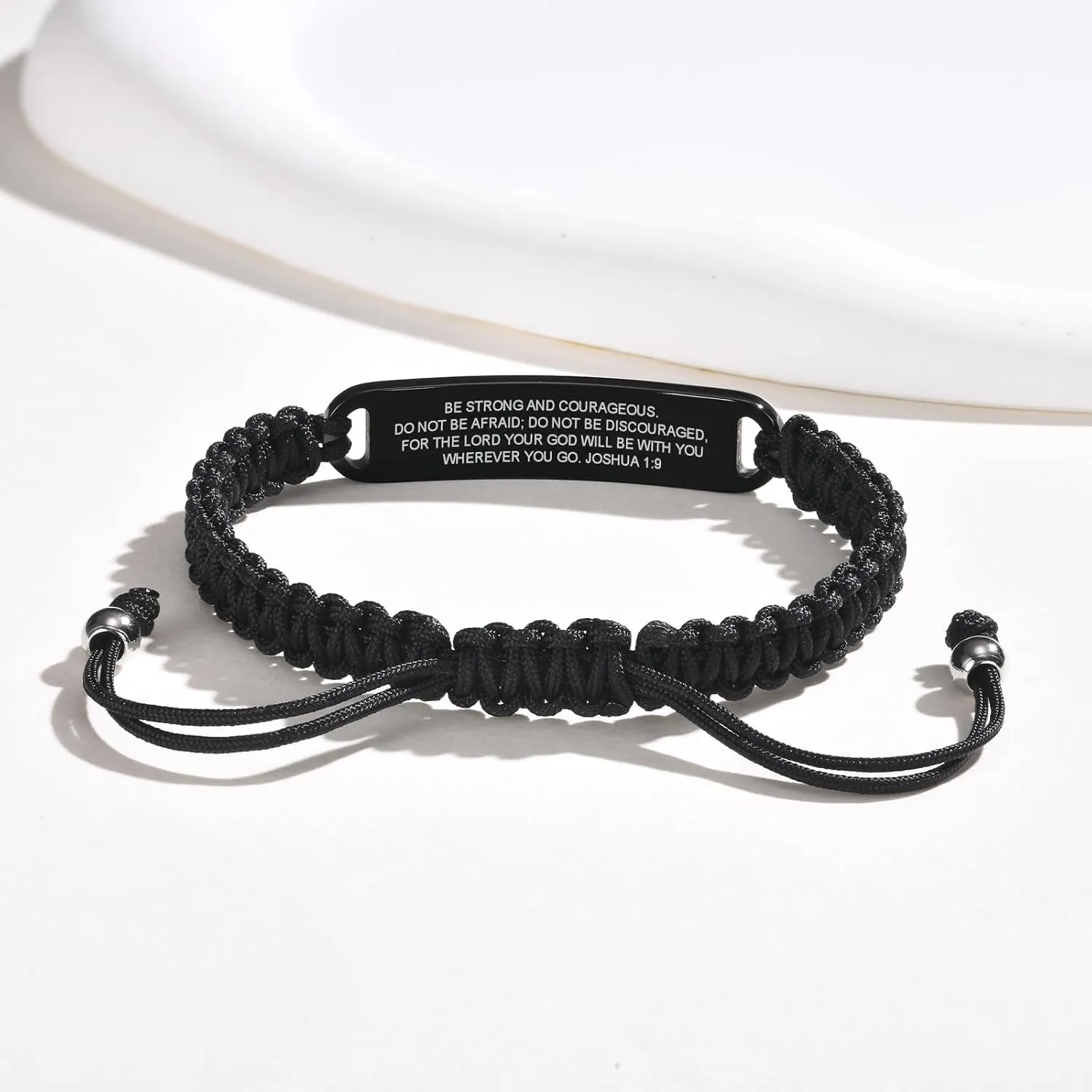 TempBeau Cross Bracelet For Men - Black Bible Verse Stainless Steel Chain Mens American Flag Bracelet Birthday Gift Ideas First Communion Confirmation Baptism Christian Easter Gifts