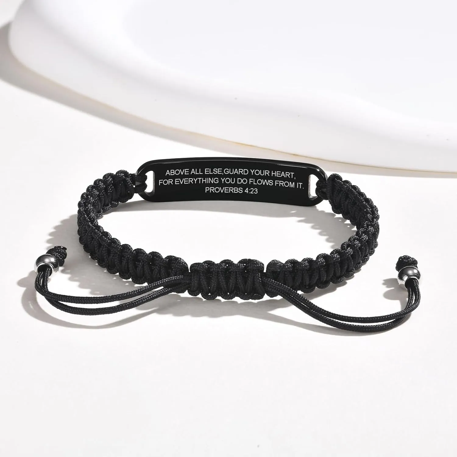 TempBeau Cross Bracelet For Men - Black Bible Verse Stainless Steel Chain Mens American Flag Bracelet Birthday Gift Ideas First Communion Confirmation Baptism Christian Easter Gifts