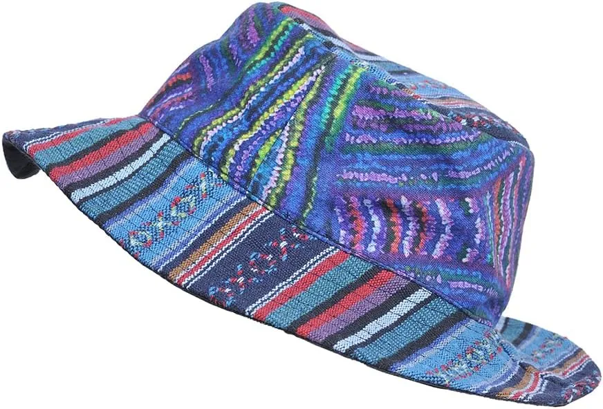 THE COLLECTION ROYAL Hippie Patch Boho Hippy Rave Festival Gear Cotton Bucket Hat for Men and Women