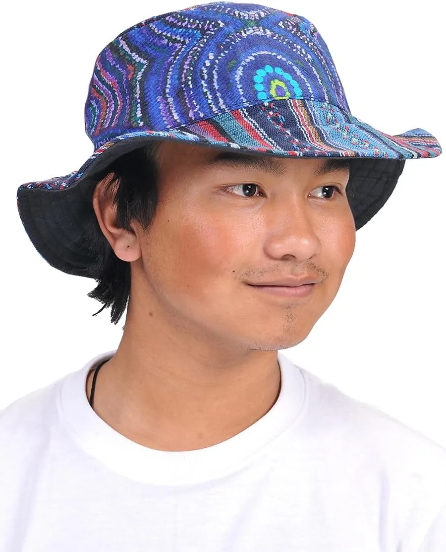 THE COLLECTION ROYAL Hippie Patch Boho Hippy Rave Festival Gear Cotton Bucket Hat for Men and Women