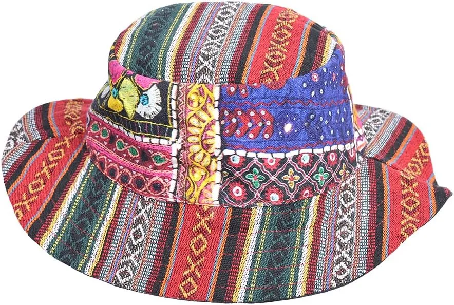 THE COLLECTION ROYAL Hippie Patch Boho Hippy Rave Festival Gear Cotton Bucket Hat for Men and Women