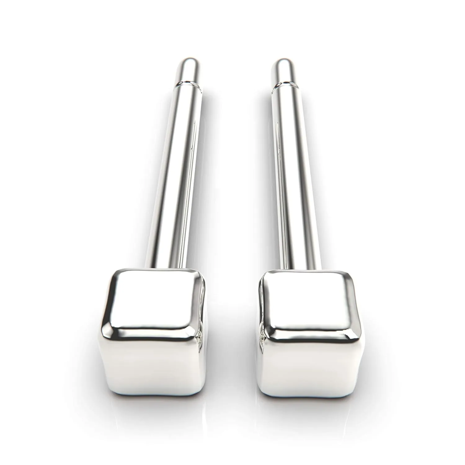 Tiny Cube Stud Earrings | 2mm 925 Sterling Silver Dainty Minimalist Square Box Earrings for Women