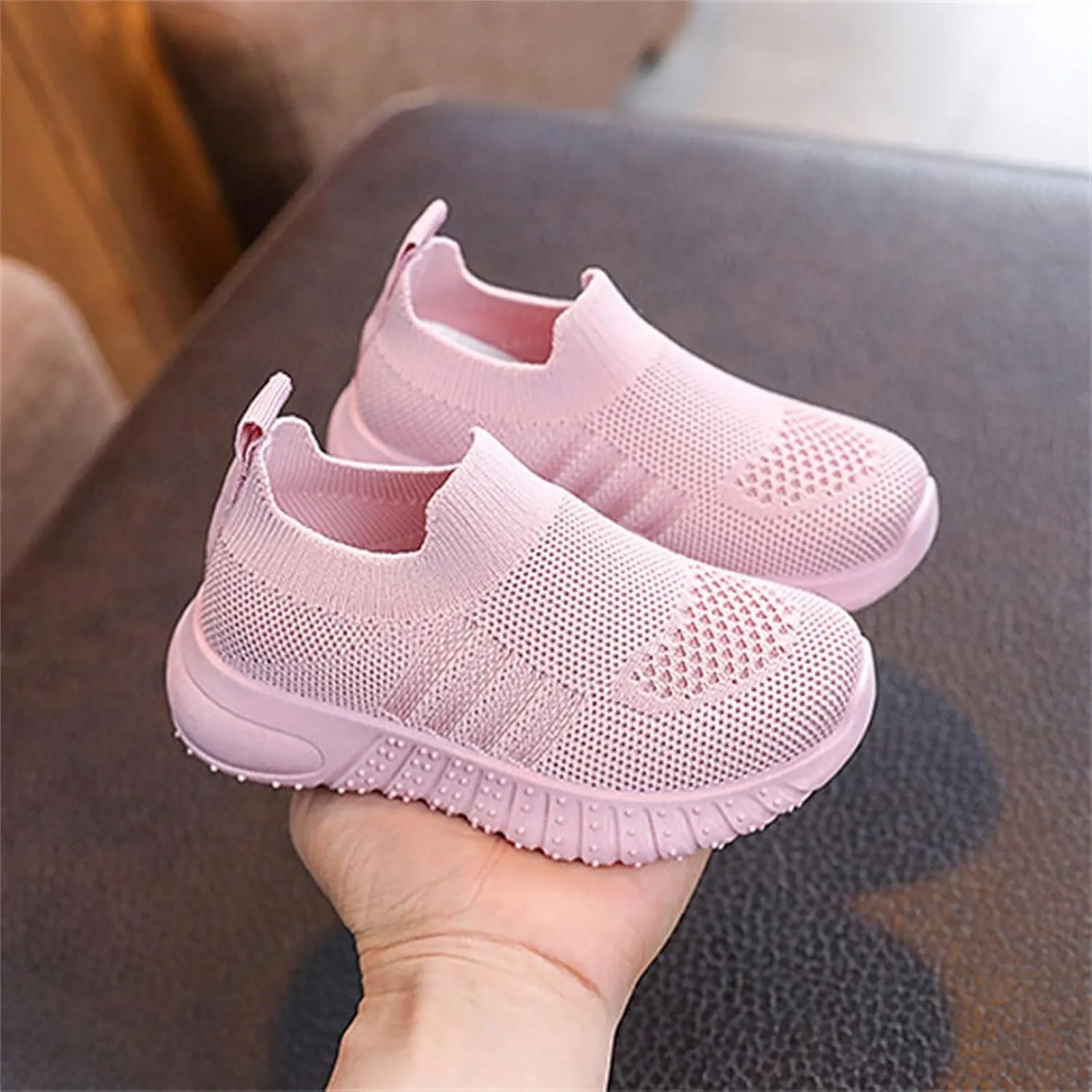 Toddler Barefoot Shoes Mesh Slip on Walking Shoes Non Slip Soft Sole Running Sneakers Kids Casual Comfortable Tennis Sneakers