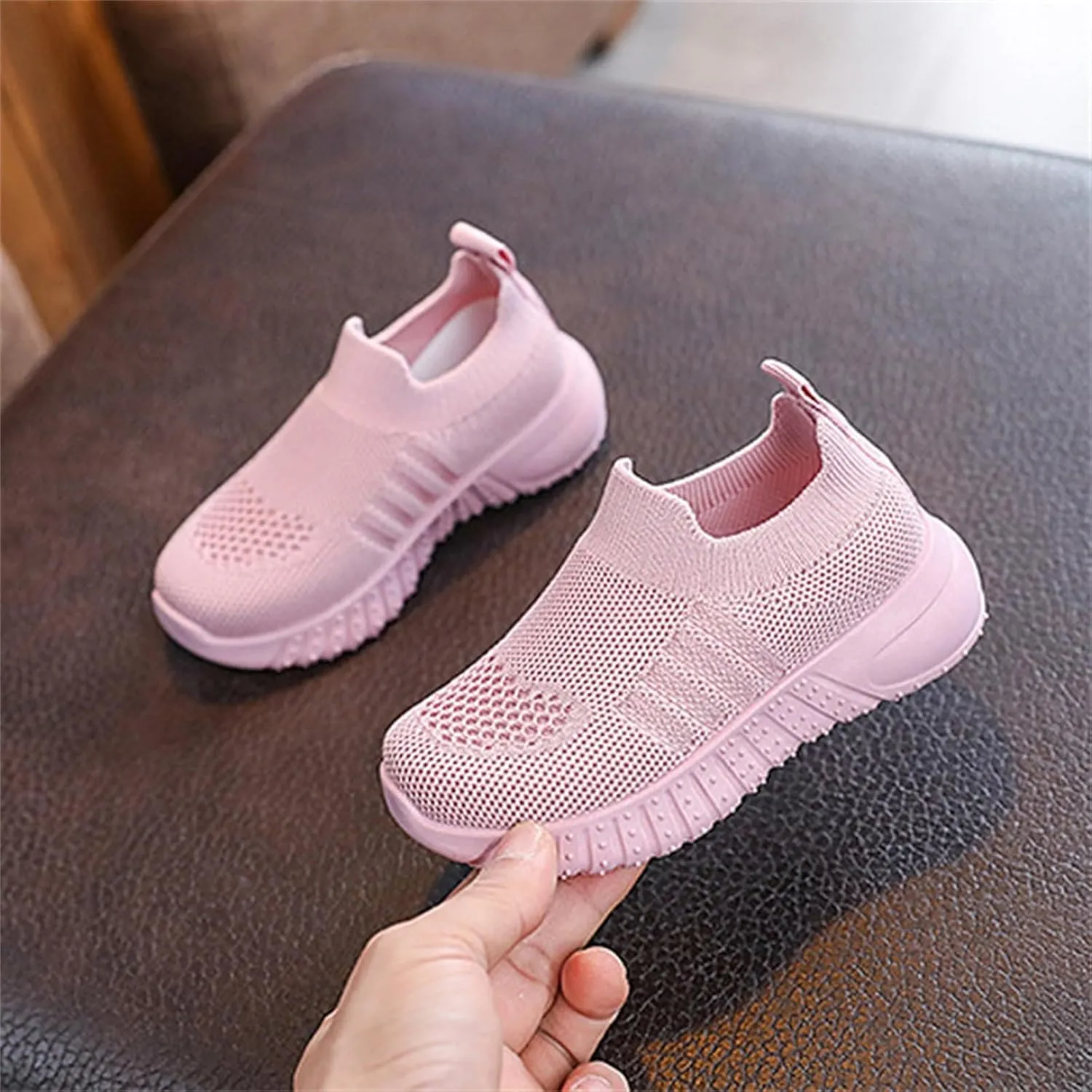 Toddler Barefoot Shoes Mesh Slip on Walking Shoes Non Slip Soft Sole Running Sneakers Kids Casual Comfortable Tennis Sneakers