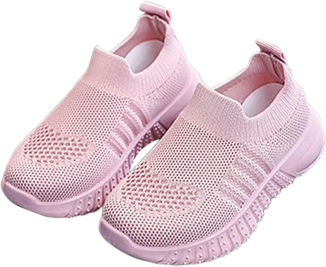 Toddler Barefoot Shoes Mesh Slip on Walking Shoes Non Slip Soft Sole Running Sneakers Kids Casual Comfortable Tennis Sneakers