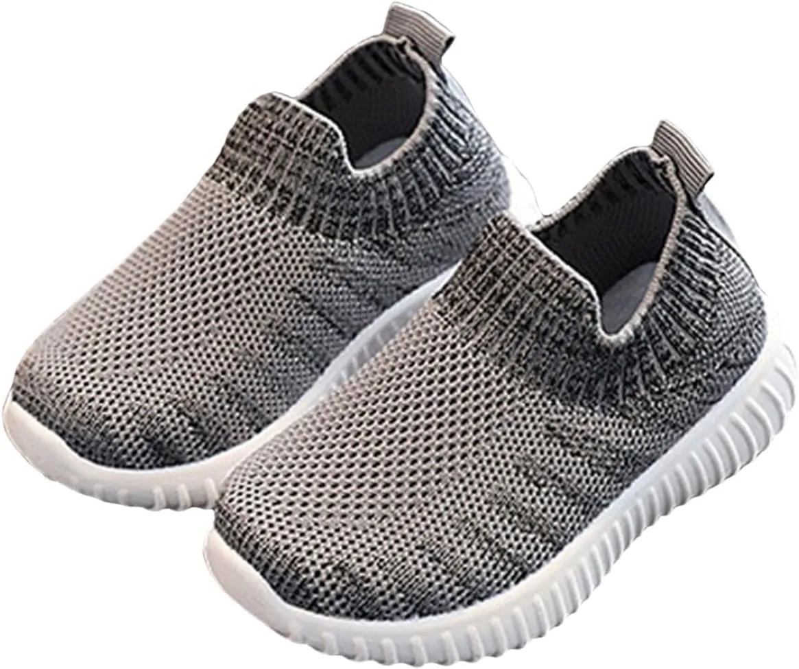 Toddler Barefoot Shoes Mesh Slip on Walking Shoes Non Slip Soft Sole Running Sneakers Kids Casual Comfortable Tennis Sneakers
