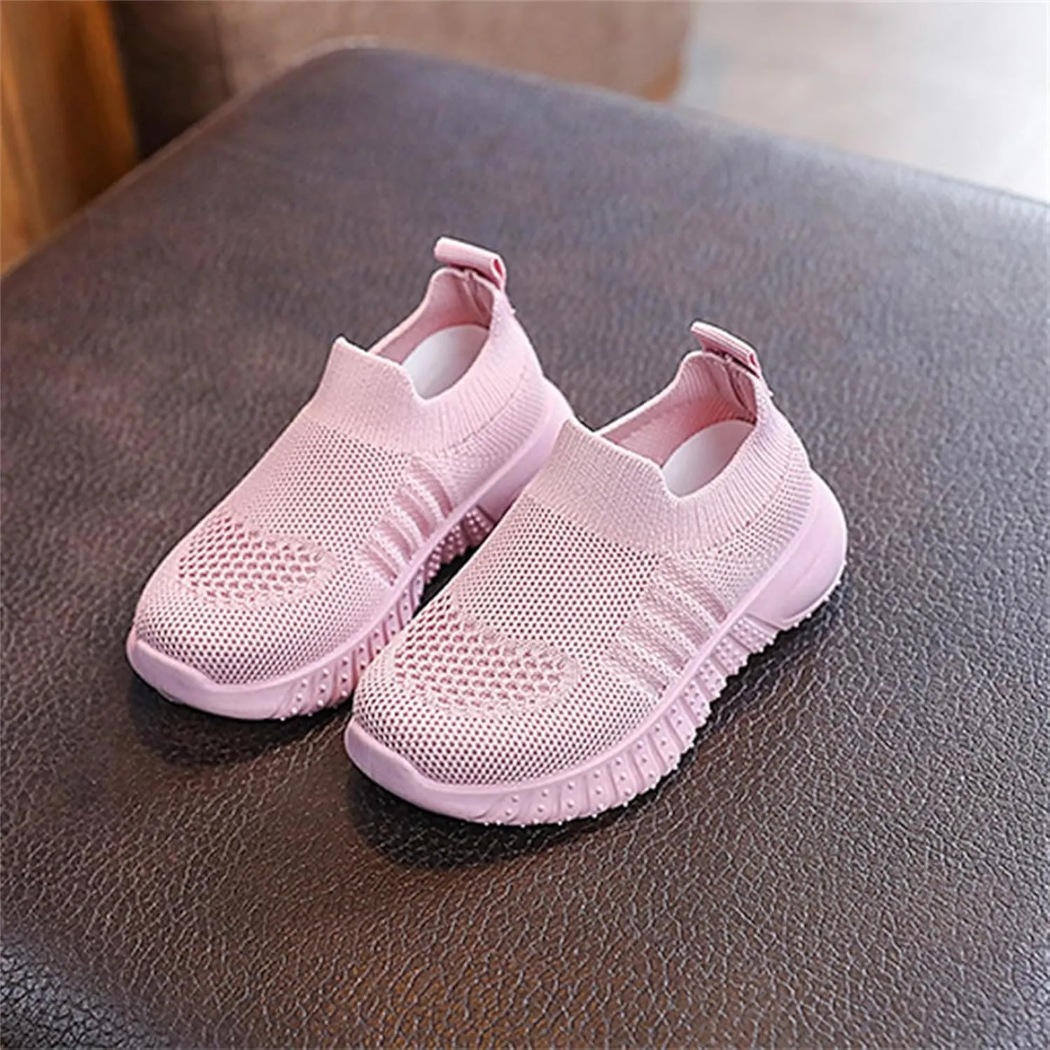 Toddler Barefoot Shoes Mesh Slip on Walking Shoes Non Slip Soft Sole Running Sneakers Kids Casual Comfortable Tennis Sneakers