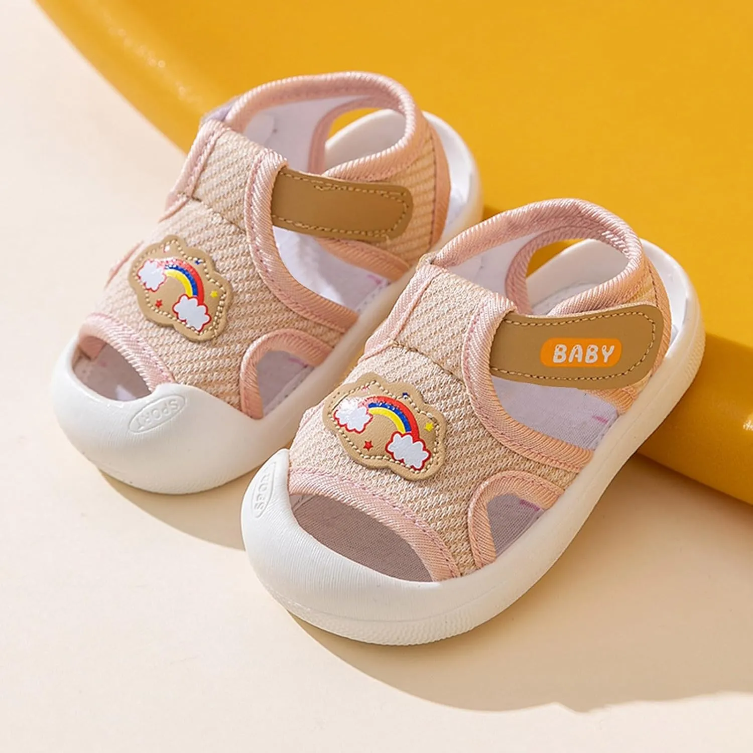 Toddler Boys Girls Sandals Mesh Rubber Sole Non-Slip Outdoor Sneakers Infant Lightweight Breathable First Walking Shoes