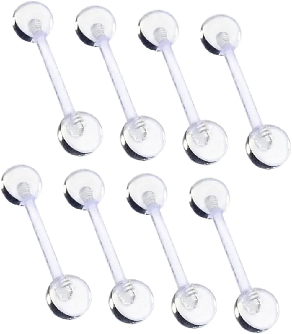 Tongue Ring Studs Acrylic Piercing Jewelry Dermal Studs for Tragus Lip Ring