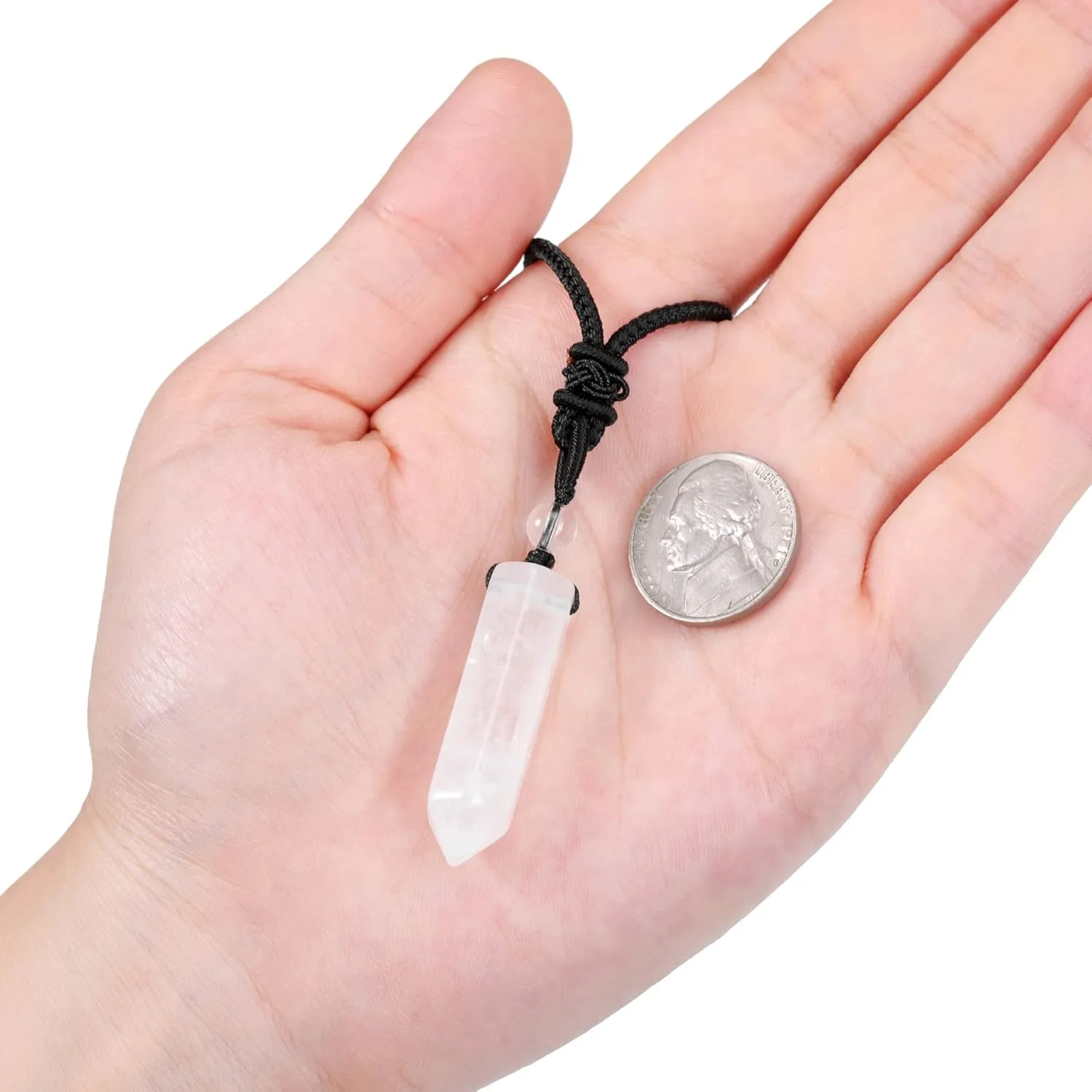Top Plaza Healing Crystal Stone Necklaces for Men Hexagonal Pendant Necklaces Adjustable Braided Rope Natural Gemstone Necklace Jewelry Christmas Gift for Dad, Husband