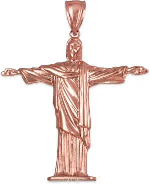 Travel & Destinations Jewelry 10K Rose Gold Jesus Christ The Redeemer Brazil Rio Statue Pendant