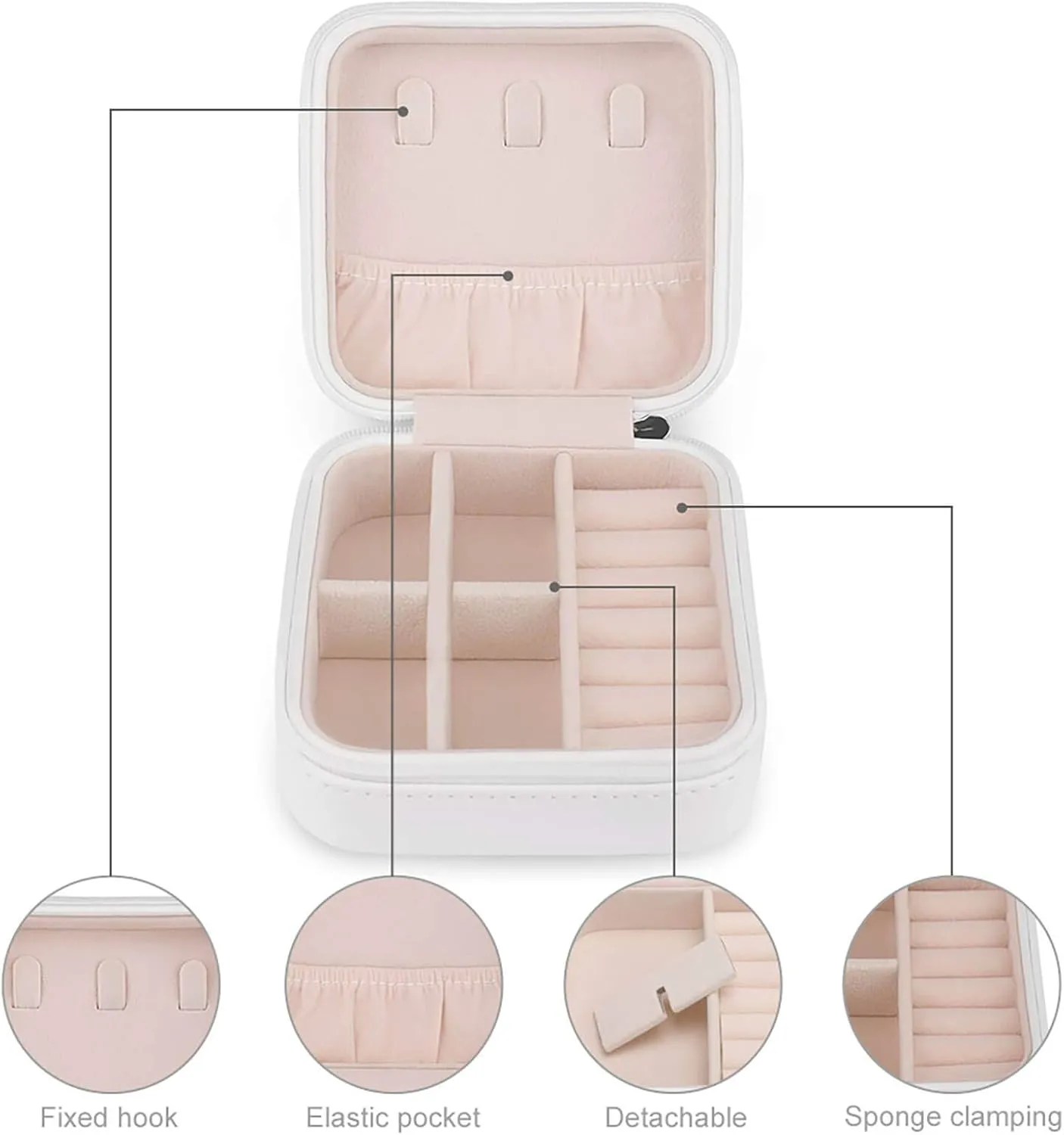 Travel Jewelry Box, Women Leather Small Jewelry Organizer Portable Jewelry Case for Necklace Earrings Rings, Do Not Be Like The Horse Or The Mule, Which Have No Understanding But Must Be Controlled by