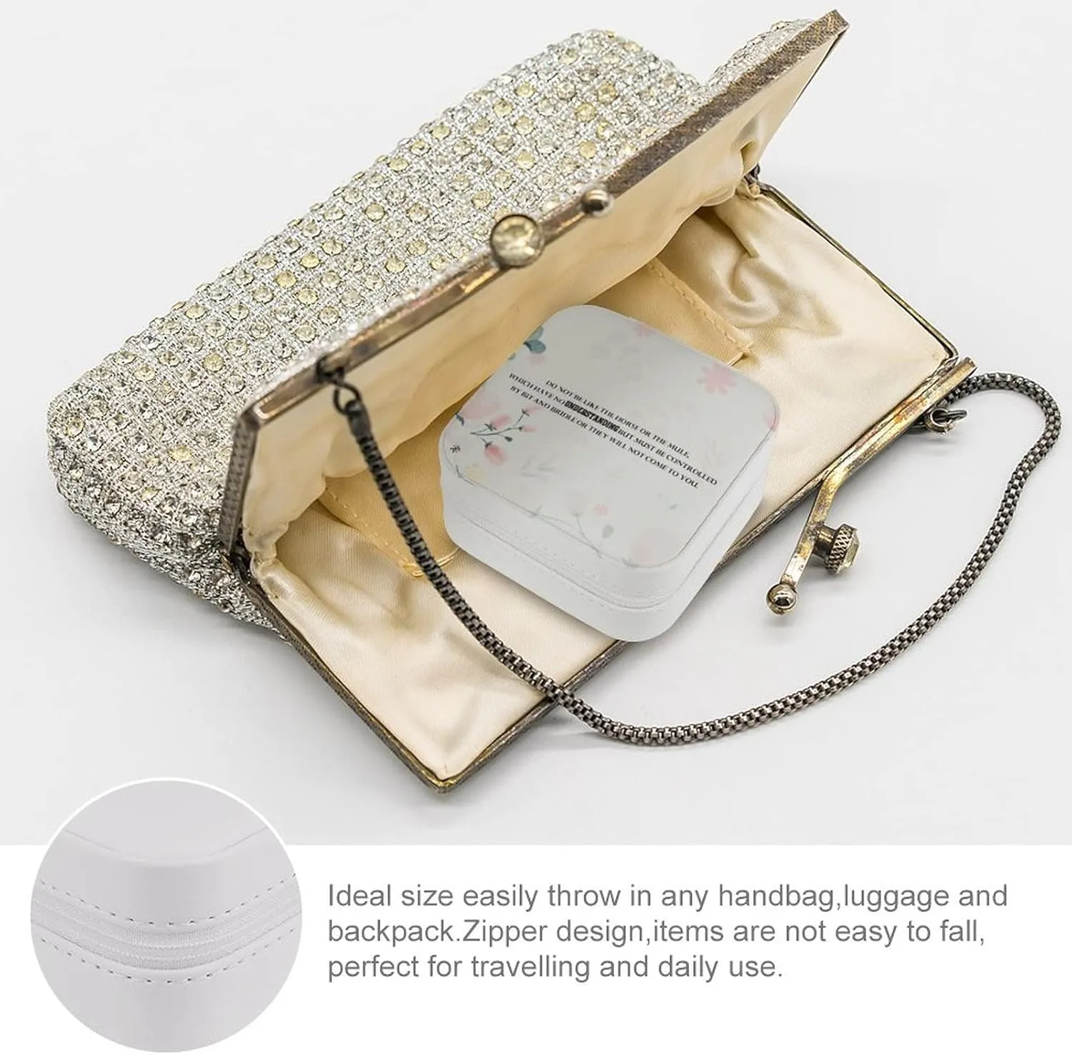 Travel Jewelry Box, Women Leather Small Jewelry Organizer Portable Jewelry Case for Necklace Earrings Rings, Do Not Be Like The Horse Or The Mule, Which Have No Understanding But Must Be Controlled by