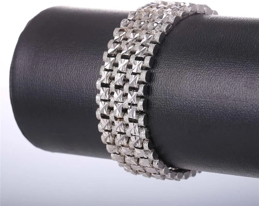 U7 Customized ID Bracelets for Men, Stainless Steel Cuban Chain Bracelets, Hip Hop Bracelets, Personalized Engrave Identification Bracelets, Bar Bracelets for Men Women