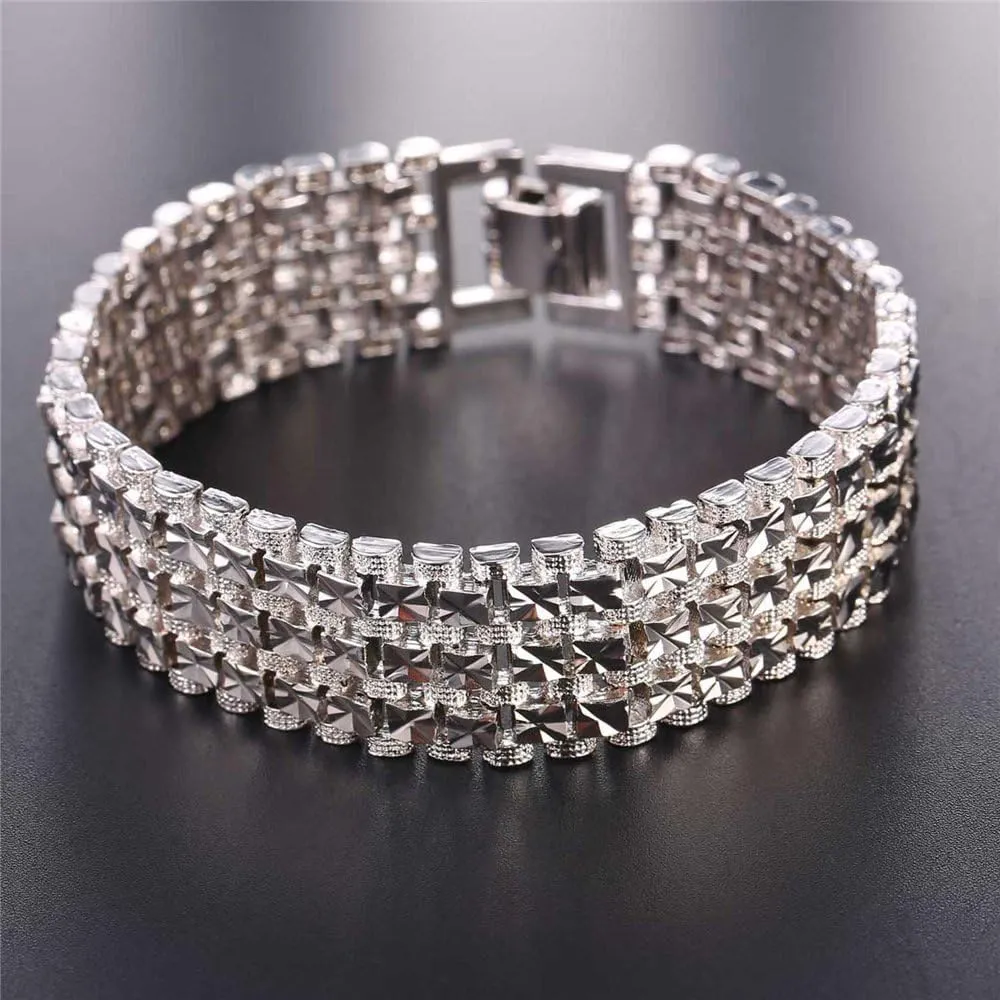 U7 Customized ID Bracelets for Men, Stainless Steel Cuban Chain Bracelets, Hip Hop Bracelets, Personalized Engrave Identification Bracelets, Bar Bracelets for Men Women