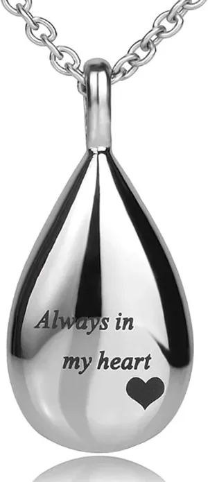 Urn Necklaces for Ashes, Cremation Necklack for Ashes, Urn Necklaces for Ashes for Women, Cremation Jewelry Locket Stainless Steel Keepsake Waterproof Memorial Pend