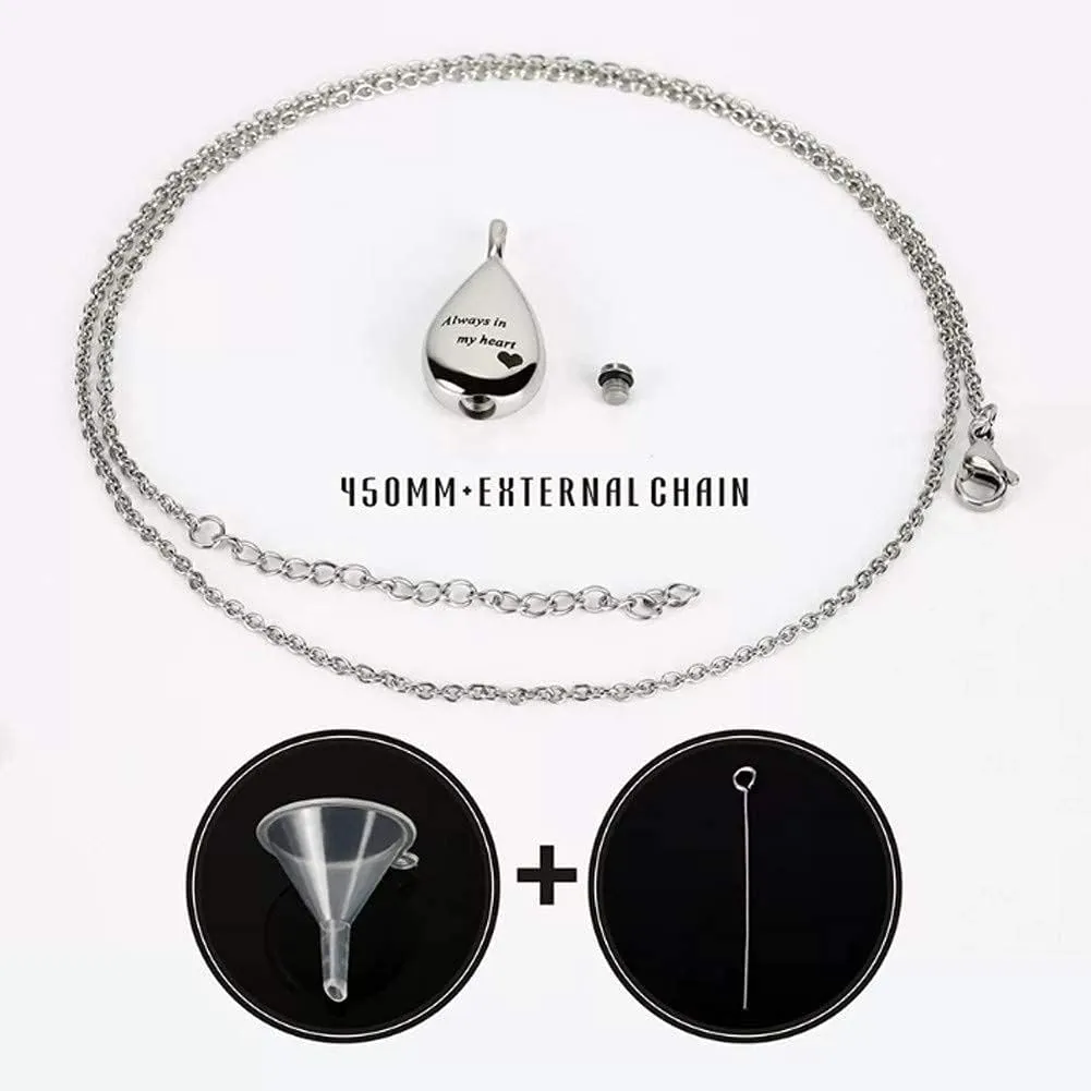 Urn Necklaces for Ashes, Cremation Necklack for Ashes, Urn Necklaces for Ashes for Women, Cremation Jewelry Locket Stainless Steel Keepsake Waterproof Memorial Pend