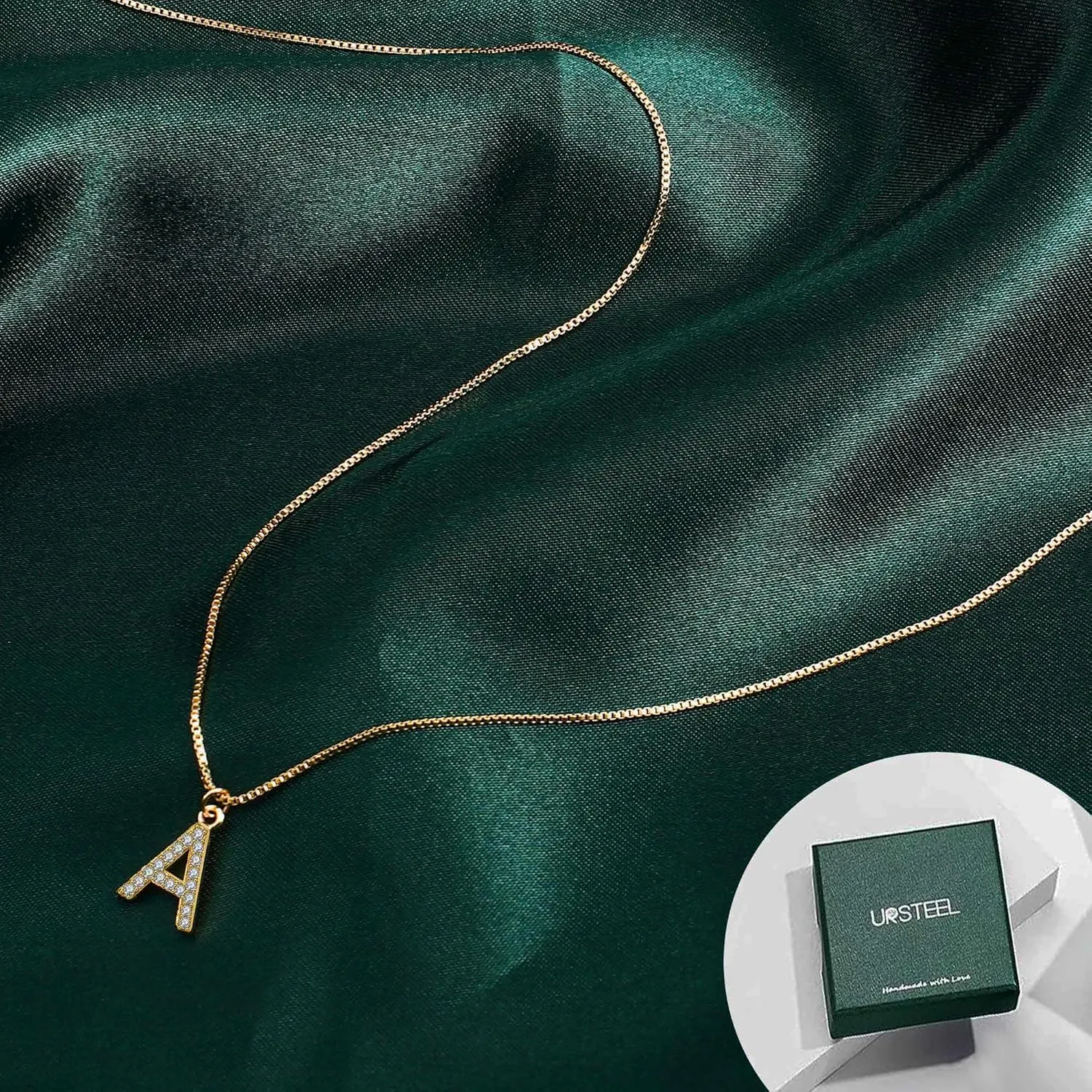 Ursteel Gold Layered Initial Necklaces for Women - Gold Plated Dainty Layered Letter A-Z Pendent Choker Necklaces for Women Trendy Jewelry Gifts