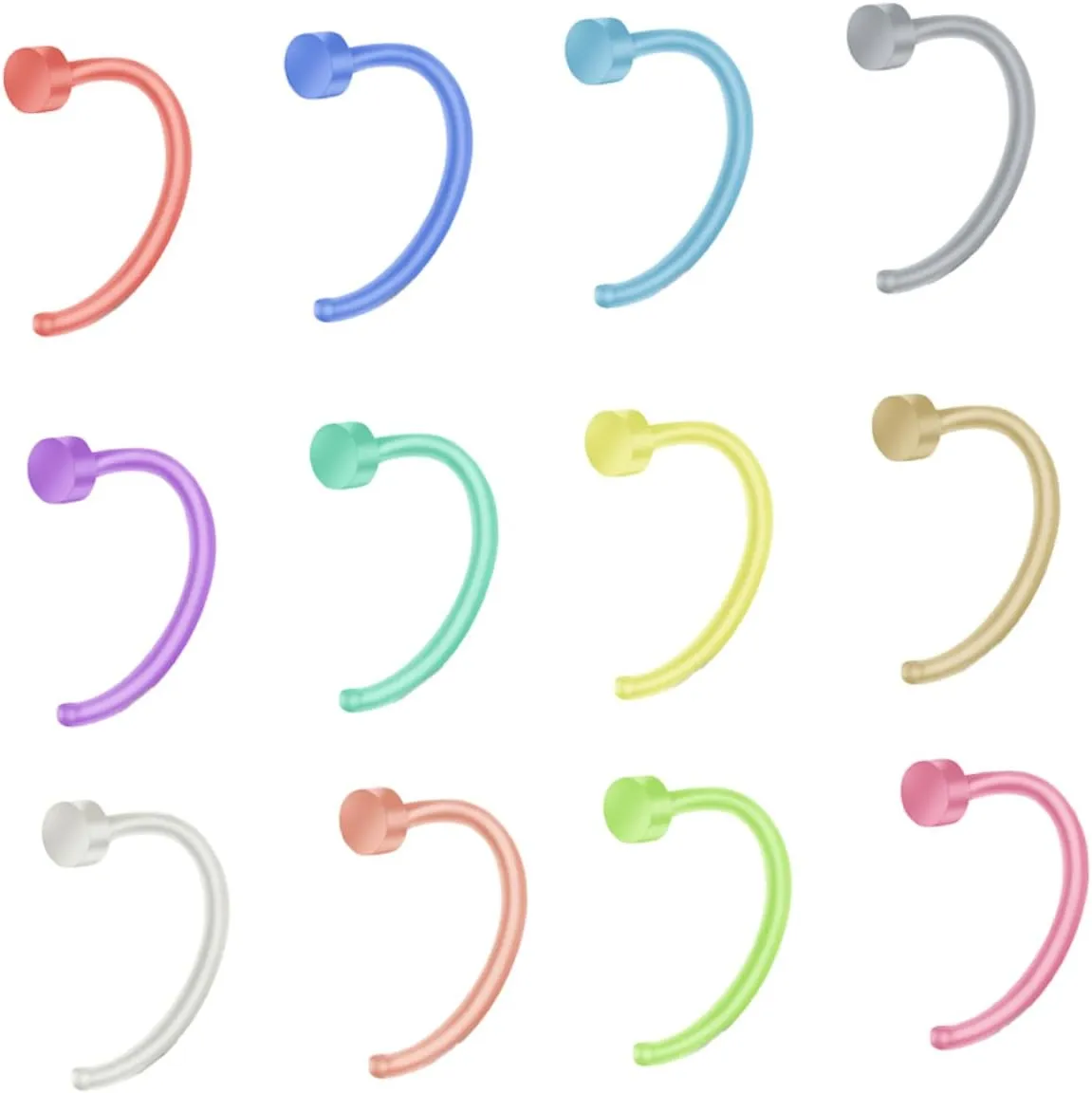 VANZACK 12pcs C Shape Pearl Nose Nose Studs Nose Accessories Nose Piercing Jewelries Nose Piercing Studs Nose Rings for Women Stylish Nose Nose Jewelries Nose Piercing Jewelry