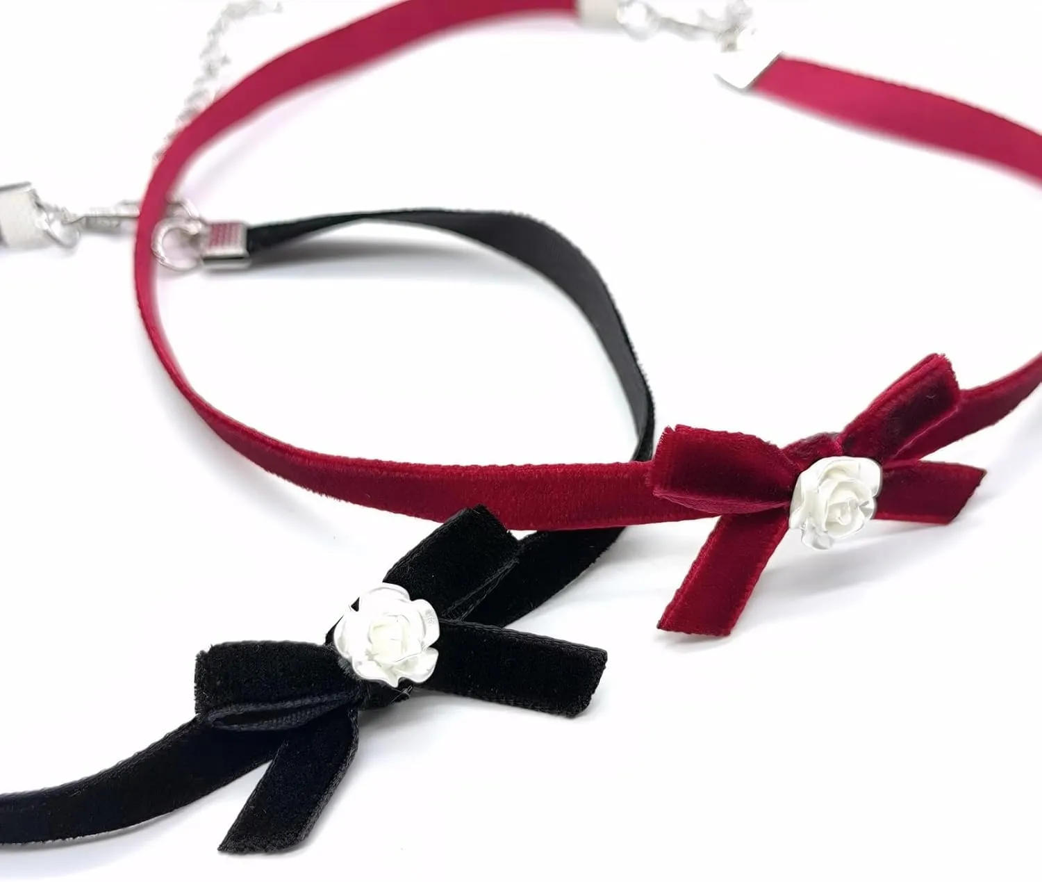 Vintage Black Red Green Bow-knot Choker Sexy Velvet Bow Pearl Collar Necklace for Women Prom Party Ball Wedding Christmas Jewelry Accessories