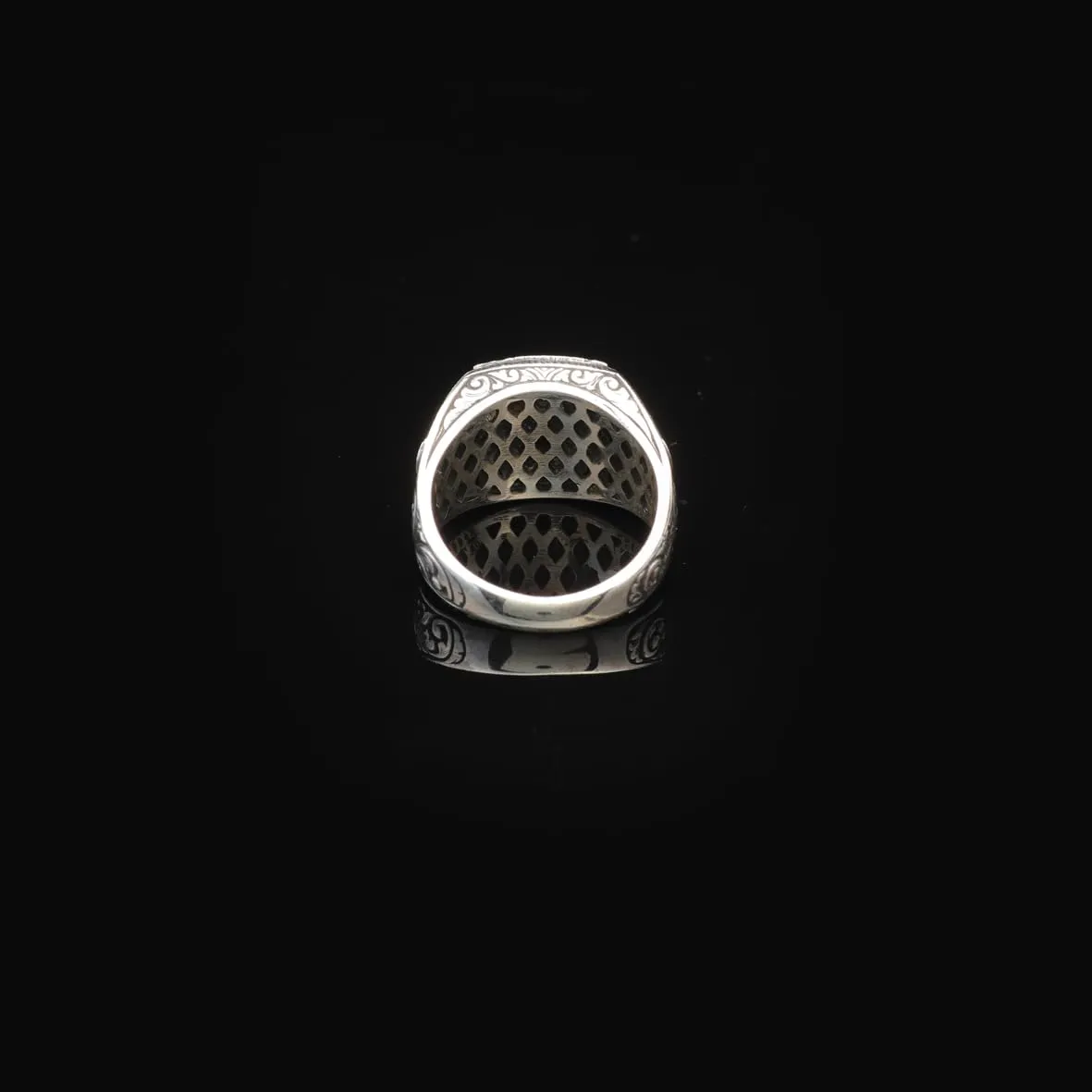 Vintage Garnet Ring for Men - Handmade Turkish 925 Sterling Silver Engagement Ring with Polished Gemstone and Silver Polishing Cloth Gift (11)