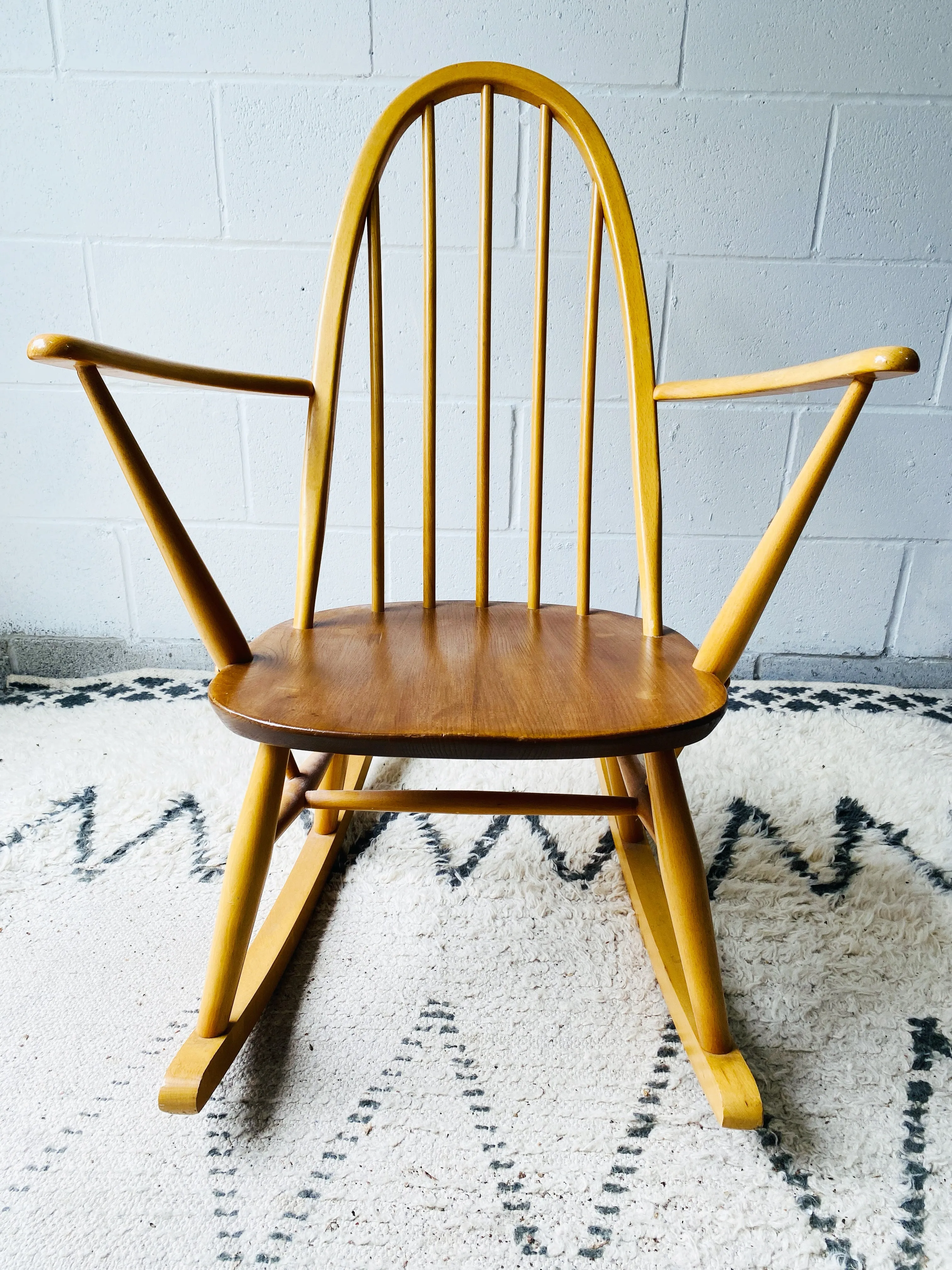 Vintage Petite Mid Century Modern Rocking Chair