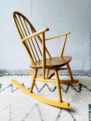 Vintage Petite Mid Century Modern Rocking Chair
