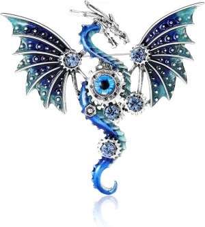 Vintage Punk Mechanical Flying Dragon Brooch for Women Enamel Flying Dragon Brooch Domineering Flying Dragon Brooch Personality for Men and Women Clothing Hat Bag Accessories