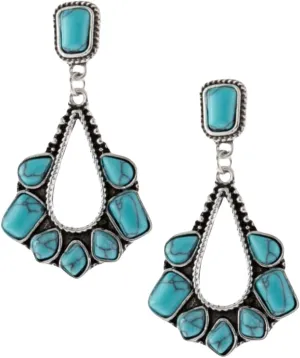 Vintage Turquoise Dangle Earrings for Women Fashion Bohemian Style Personalized Cute Drop Earrings Birthday Holiday Party Jewelry