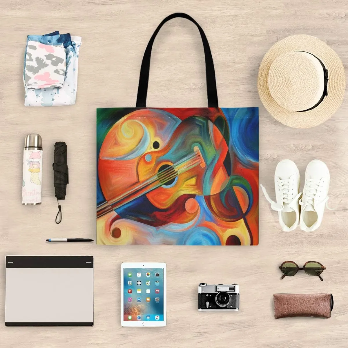 visesunny Canvas Shoulder Bags For Women Waterproof Tote Handbags For Teens Beach School Daily Working