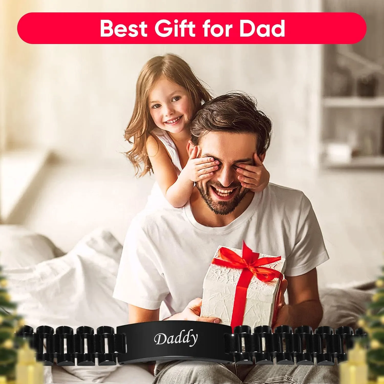 VNOX Masculine Watch Band Stainless Steel Link Bracelet Personalized Jewelry Gift for Men DAD Father Husband Boyfriend