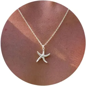 VRIUA Silver Necklace for Women 14K Silver Plated Dainty Star of David Butterfly Sun Lotus Flower Bead Necklace Simple Jewelry Everyday