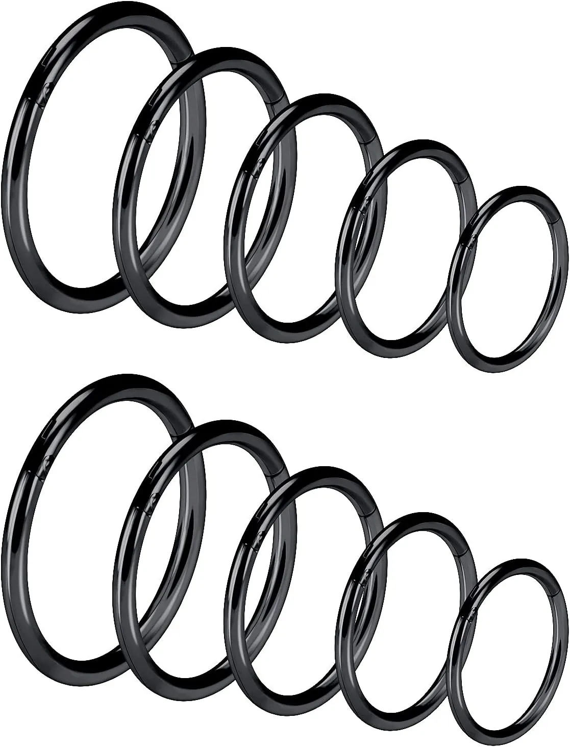 Vsnnsns 14G 16G Septum Nose Rings Hoops Lip Ring Piercing Jewelry 316L Surgical Steel Hinged Segment Clicker Cartilage Tragus Helix Conch Rook Daith Lobe Earrings Hoops Piercing Jewelry for Women Men