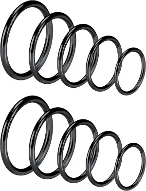 Vsnnsns 14G 16G Septum Nose Rings Hoops Lip Ring Piercing Jewelry 316L Surgical Steel Hinged Segment Clicker Cartilage Tragus Helix Conch Rook Daith Lobe Earrings Hoops Piercing Jewelry for Women Men