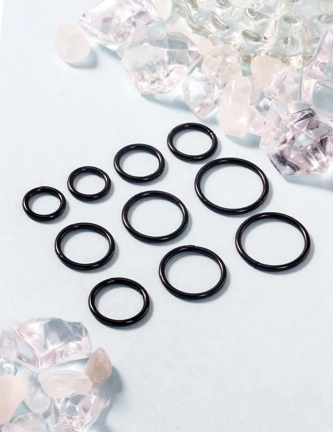 Vsnnsns 14G 16G Septum Nose Rings Hoops Lip Ring Piercing Jewelry 316L Surgical Steel Hinged Segment Clicker Cartilage Tragus Helix Conch Rook Daith Lobe Earrings Hoops Piercing Jewelry for Women Men