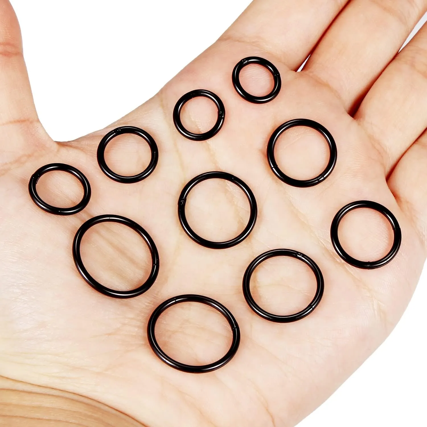 Vsnnsns 14G 16G Septum Nose Rings Hoops Lip Ring Piercing Jewelry 316L Surgical Steel Hinged Segment Clicker Cartilage Tragus Helix Conch Rook Daith Lobe Earrings Hoops Piercing Jewelry for Women Men