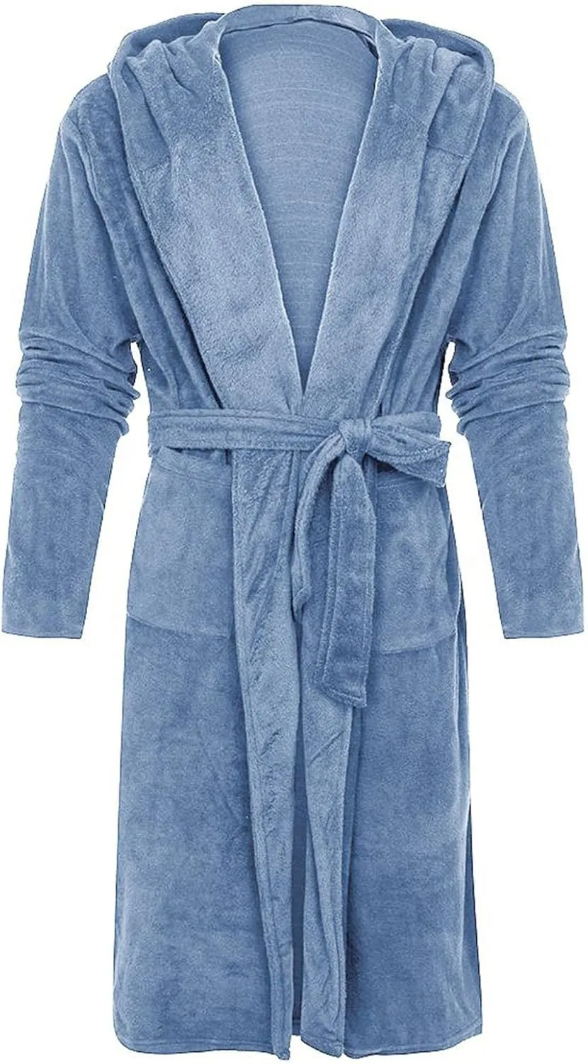 Warm Bathrobes For Women Plus Size Hooded Soft Long Lightweight Nightgown Full Length Terry Cloth Robe Sleepwear