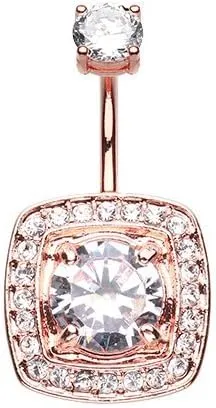 WildKlass Jewelry Rose Gold Grand Essentia 316L Surgical Steel Belly Button Ring