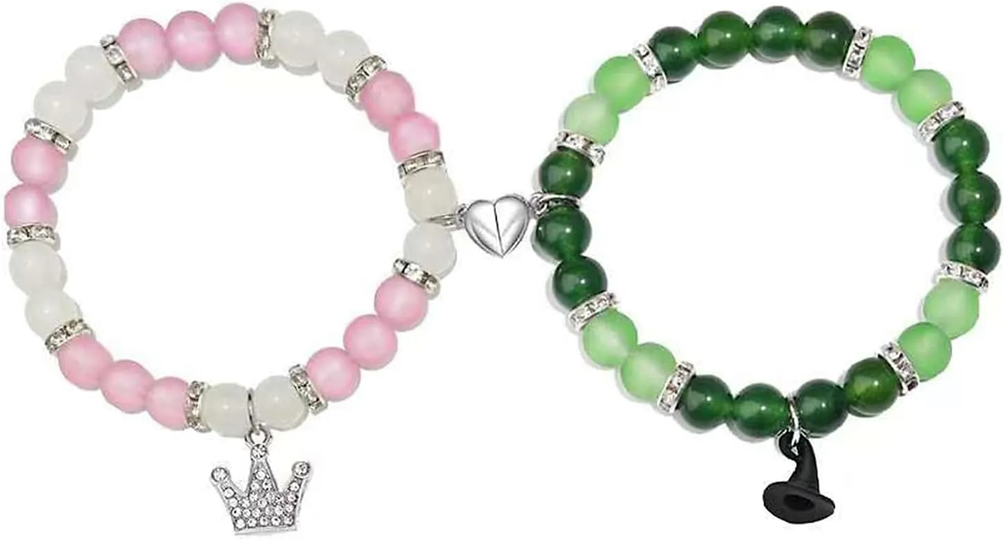 Witch Friendship Matching Bracelets Bff Matching Bracelets Witch Hat Crown Best Friend Bracelets Couples Bracelets Jewelry Gifts for Witches Party Dress Decor