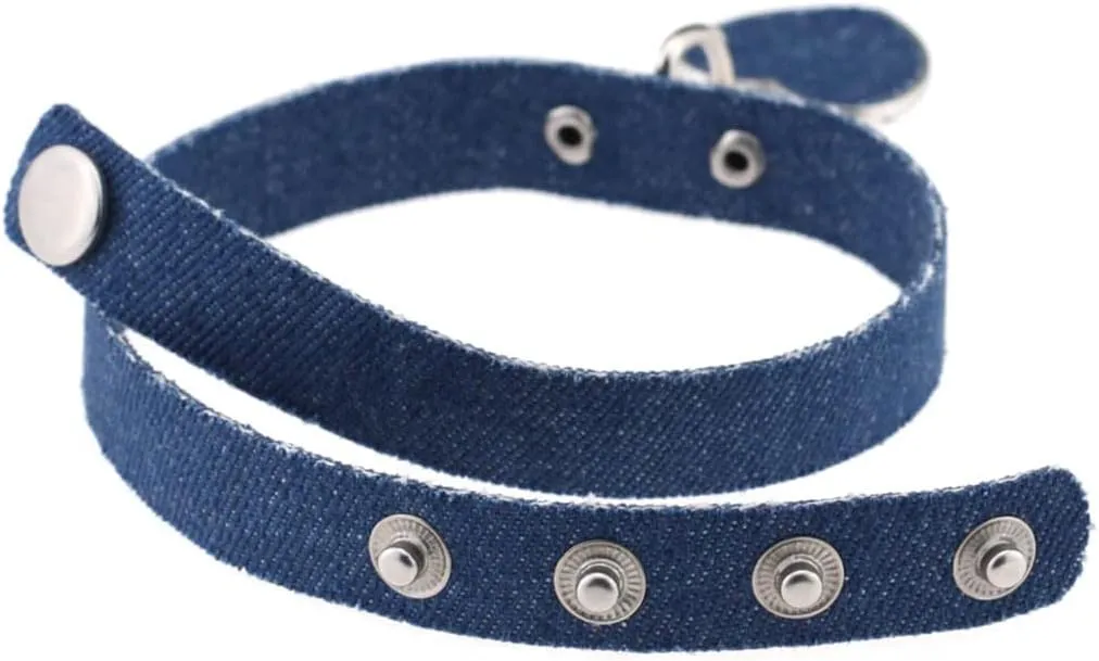 Women Bohemian Denim Jean Choker Collar Necklaces Fashion Heart Pendant Chokers Necklaces Jewelry