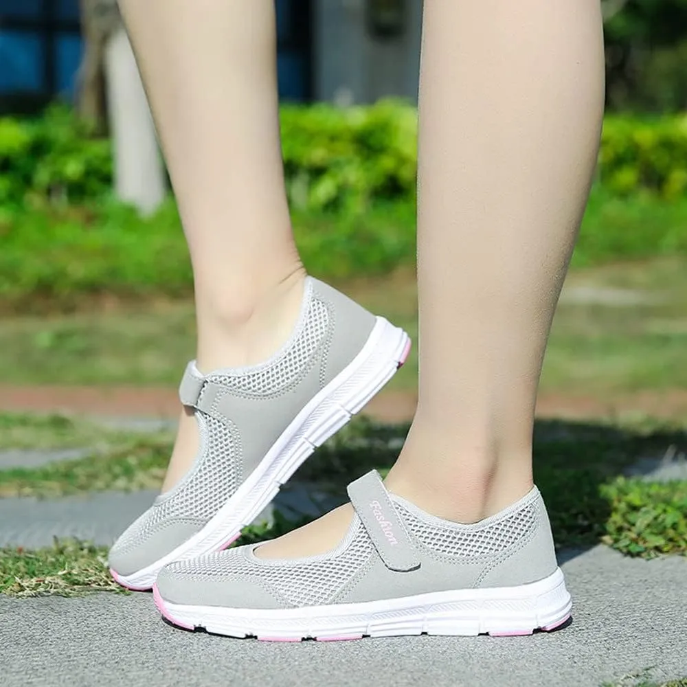 Women Mesh Sneakers Summer Slip On Sandals Orthopedic Sandals With Arch Support Comfortable Wide Width Walking Shoes