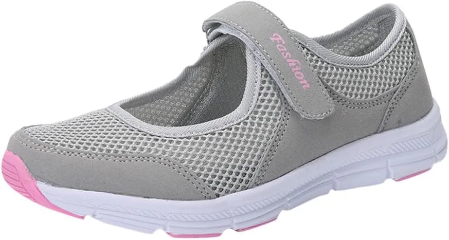 Women Mesh Sneakers Summer Slip On Sandals Orthopedic Sandals With Arch Support Comfortable Wide Width Walking Shoes